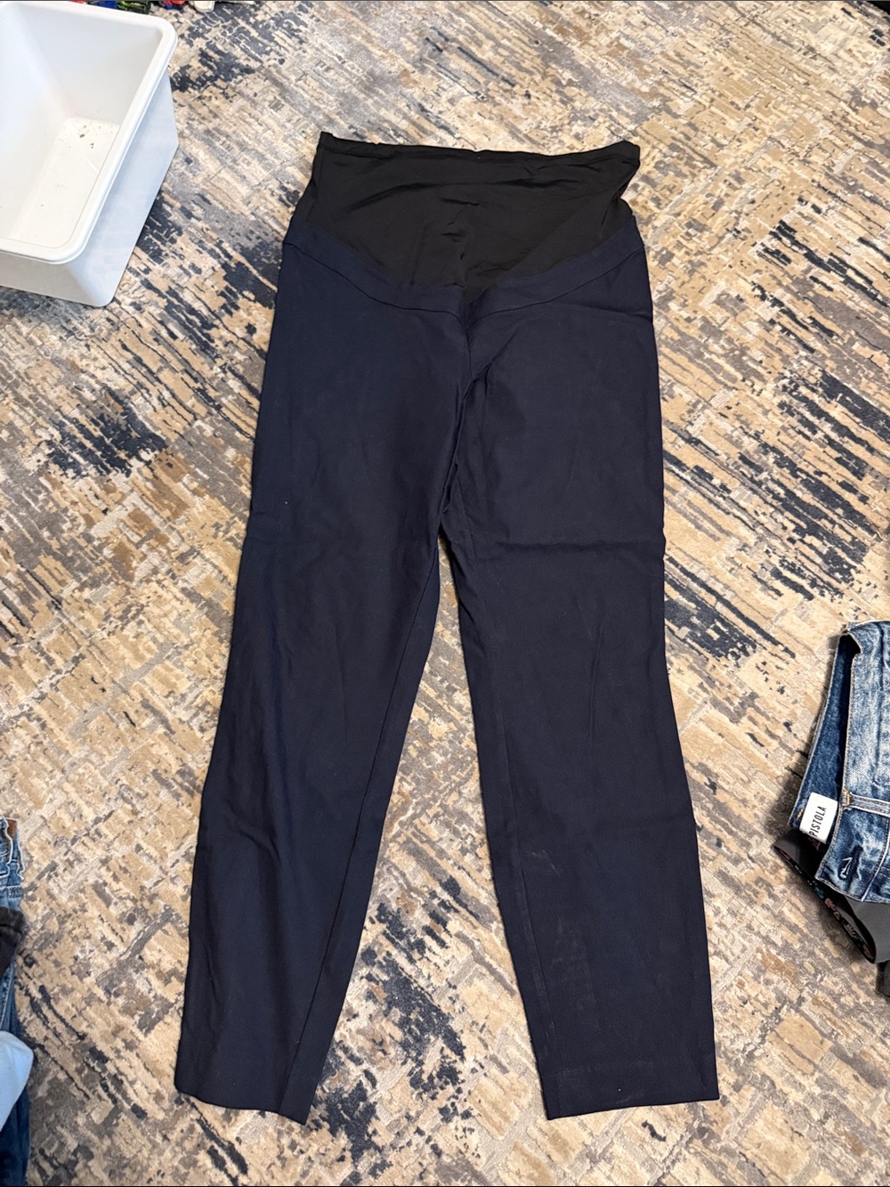 Maternity Ankle Cropped Ponte Pants - Navy